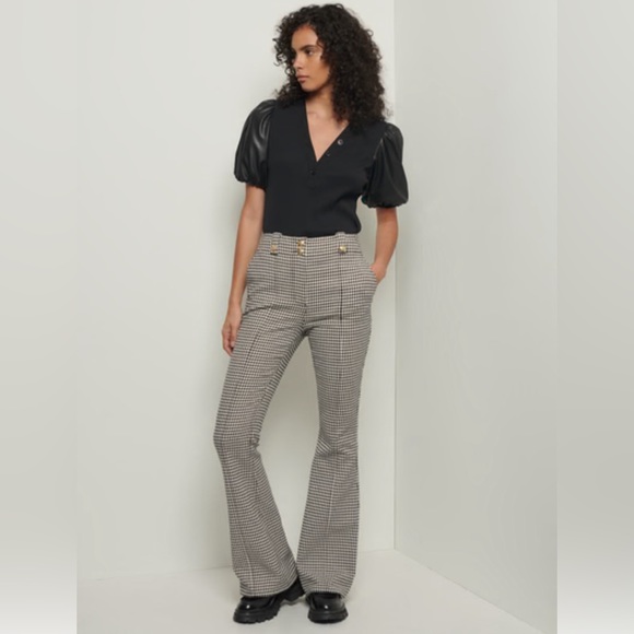 10 Crosby Derek Lam Pants - Derek Lam 10 Crosby Flared‎ Houndstooth Pants